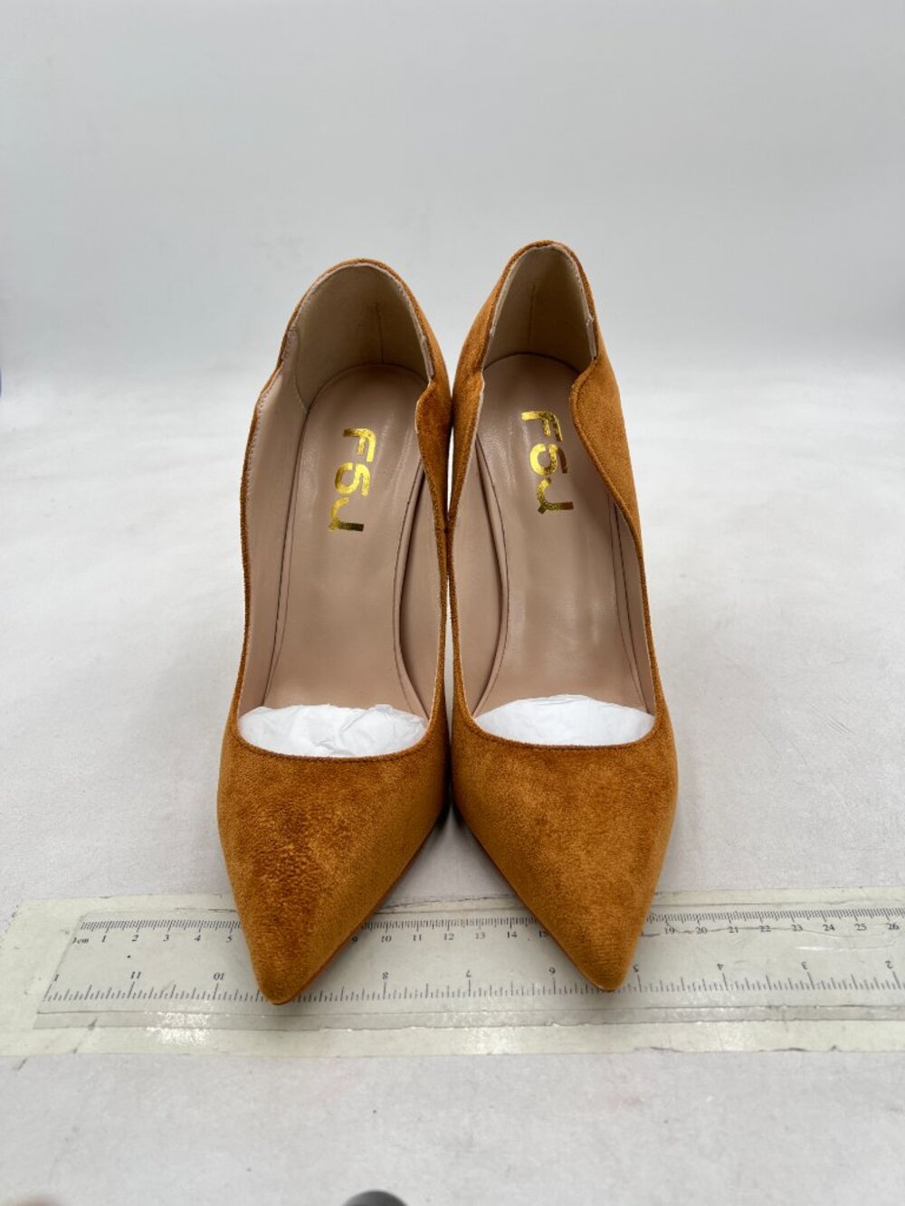 FSJ Brown Suede Pointed Toe High Heels Sexy Stiletto Pumps Office Lady Shoes - Picture 2 of 7